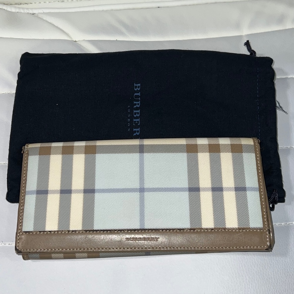 Burberry Light Blue Nova Check Long Wallet